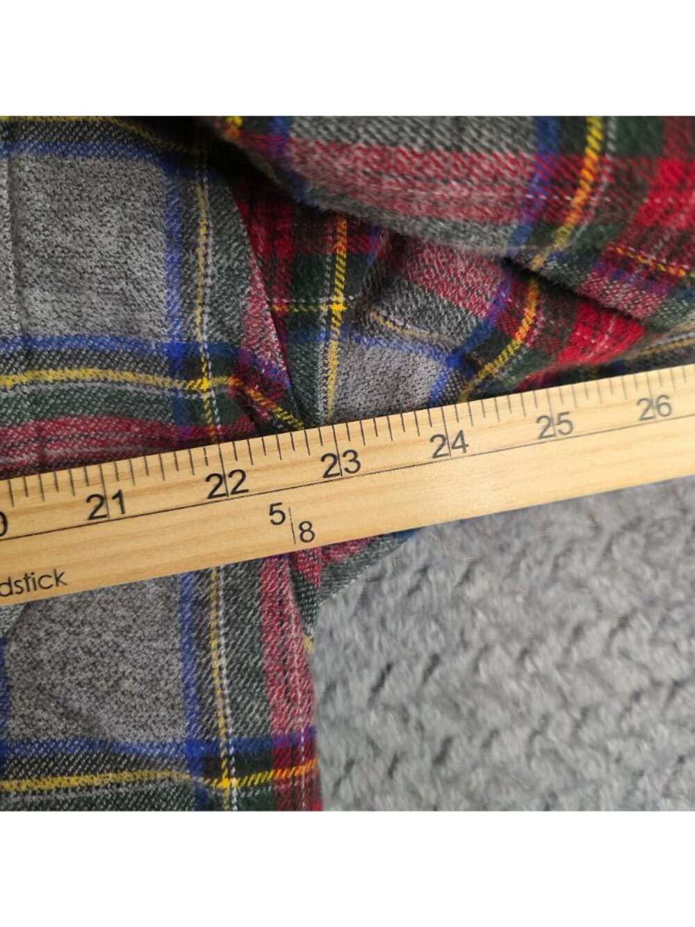 Vintage Northern Reflections Mens XL Gray Red Green Blue Plaid Flannel Shirt 100 - Picture 7 of 10